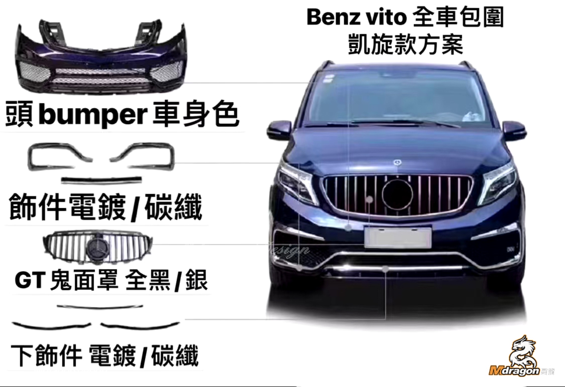 Mdragon V class/ Vito Luxury E Body Kits($1290)